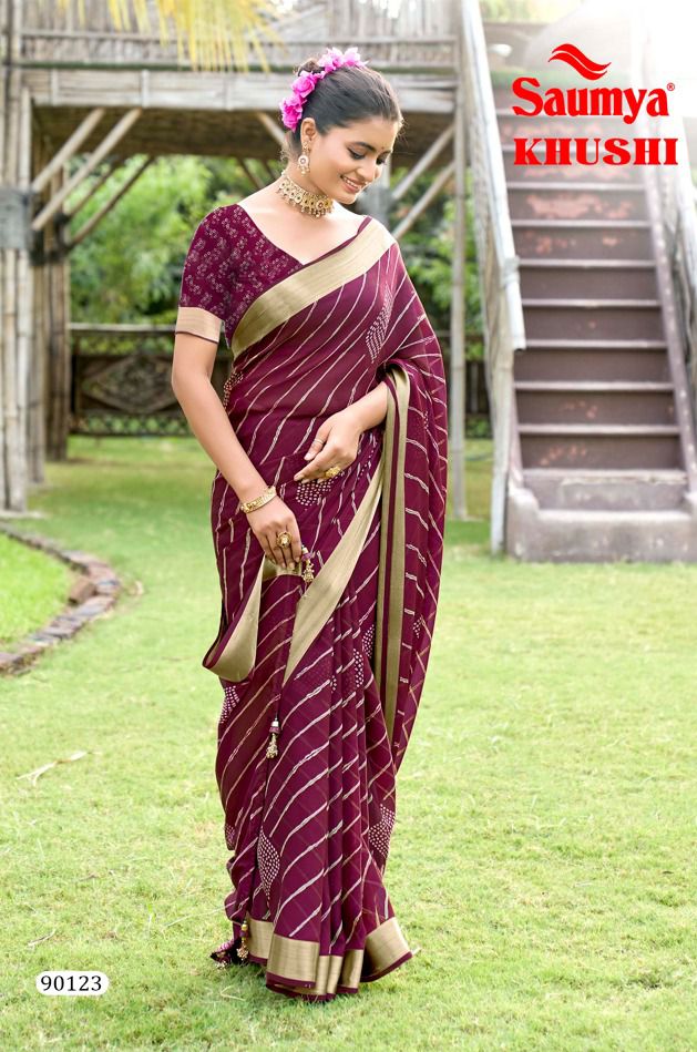 Khushi By Saumya Dull Moss Printed Designer Sarees Wholesale Shop In Surat